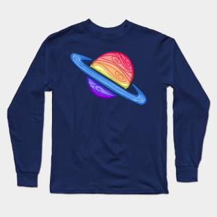 LGBTQIA+ Xenogender Pride Flag Planet Long Sleeve T-Shirt